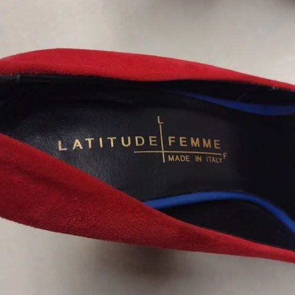 Latitude Femme made in Italy shoes women size 39 ( 8 ) Red color - Picture 4 of 10